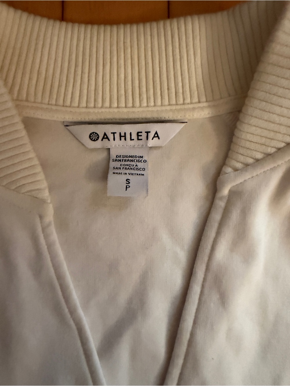 Athleta Cream Ribbed-Collar Jacket - Picture 3 of 3